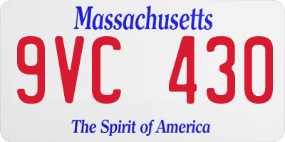 MA license plate 9VC430