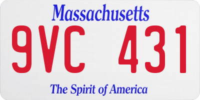MA license plate 9VC431