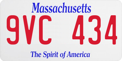 MA license plate 9VC434