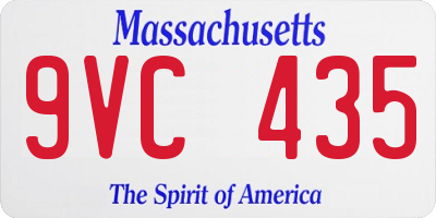 MA license plate 9VC435