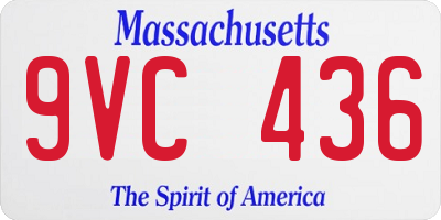 MA license plate 9VC436