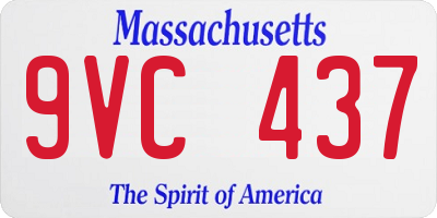 MA license plate 9VC437