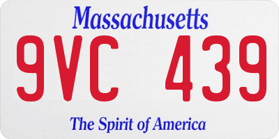 MA license plate 9VC439