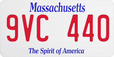 MA license plate 9VC440