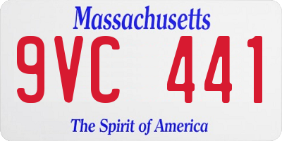 MA license plate 9VC441