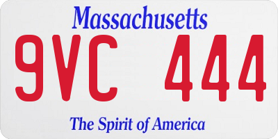 MA license plate 9VC444