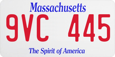 MA license plate 9VC445