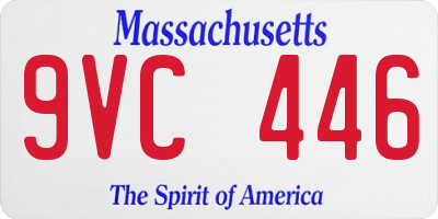 MA license plate 9VC446