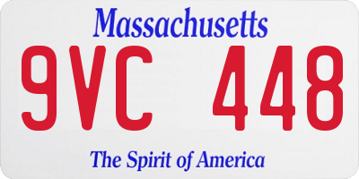 MA license plate 9VC448