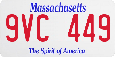 MA license plate 9VC449