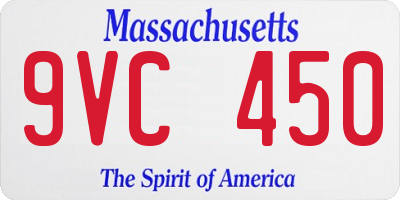 MA license plate 9VC450