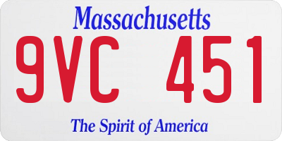 MA license plate 9VC451