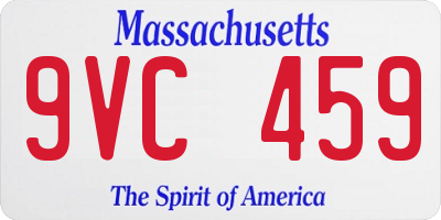 MA license plate 9VC459