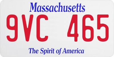 MA license plate 9VC465