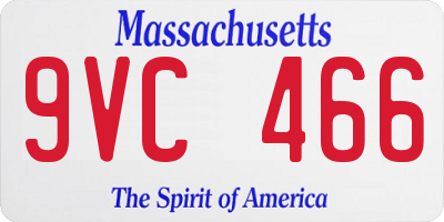 MA license plate 9VC466