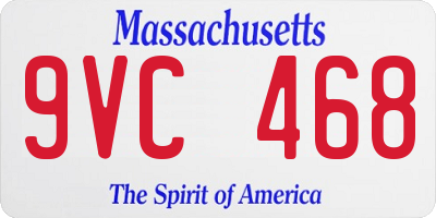 MA license plate 9VC468