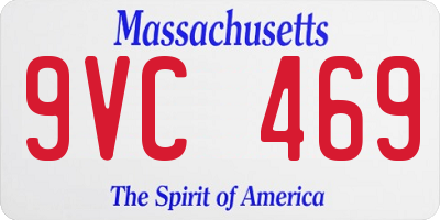 MA license plate 9VC469