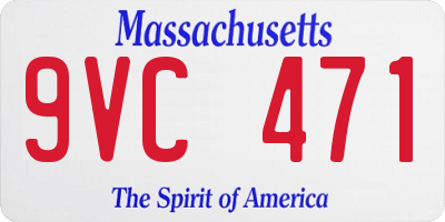 MA license plate 9VC471