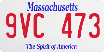 MA license plate 9VC473