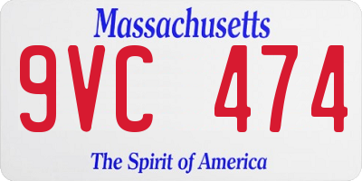 MA license plate 9VC474