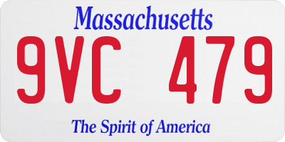 MA license plate 9VC479