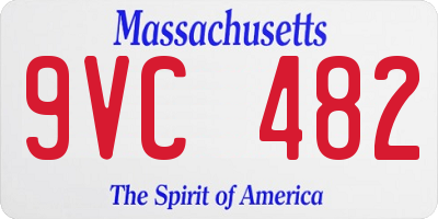 MA license plate 9VC482