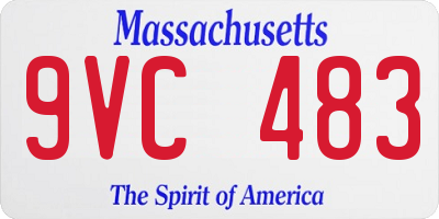 MA license plate 9VC483