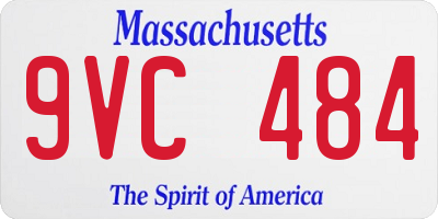 MA license plate 9VC484