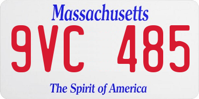 MA license plate 9VC485