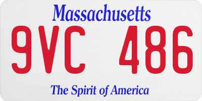 MA license plate 9VC486