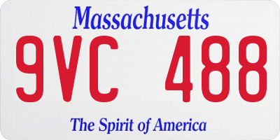 MA license plate 9VC488