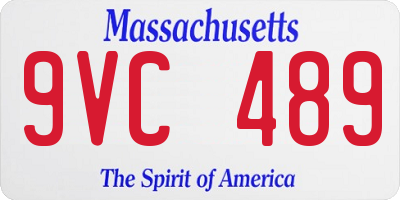 MA license plate 9VC489