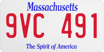 MA license plate 9VC491