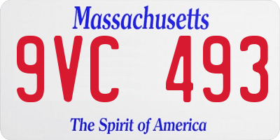 MA license plate 9VC493