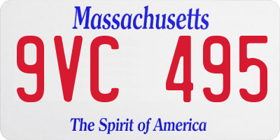 MA license plate 9VC495