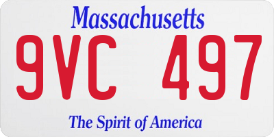 MA license plate 9VC497