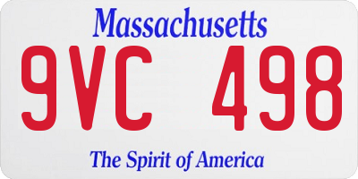 MA license plate 9VC498