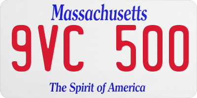 MA license plate 9VC500
