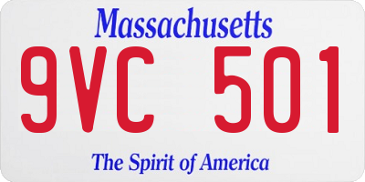 MA license plate 9VC501