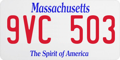 MA license plate 9VC503