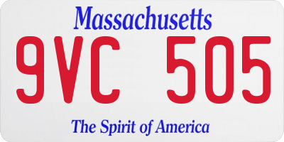 MA license plate 9VC505