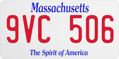 MA license plate 9VC506