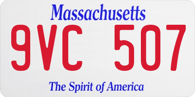 MA license plate 9VC507