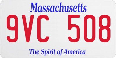 MA license plate 9VC508