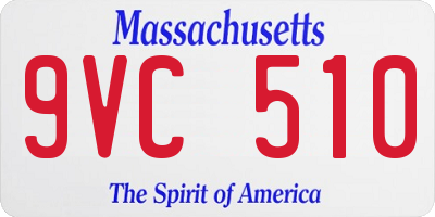 MA license plate 9VC510