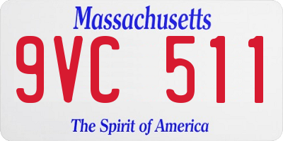 MA license plate 9VC511