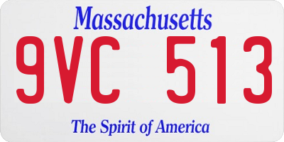 MA license plate 9VC513