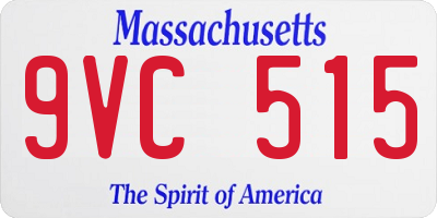 MA license plate 9VC515