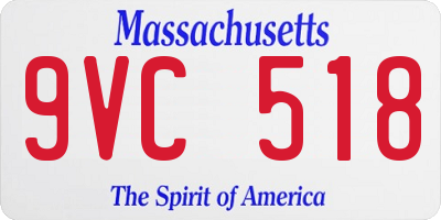 MA license plate 9VC518