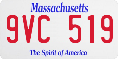 MA license plate 9VC519